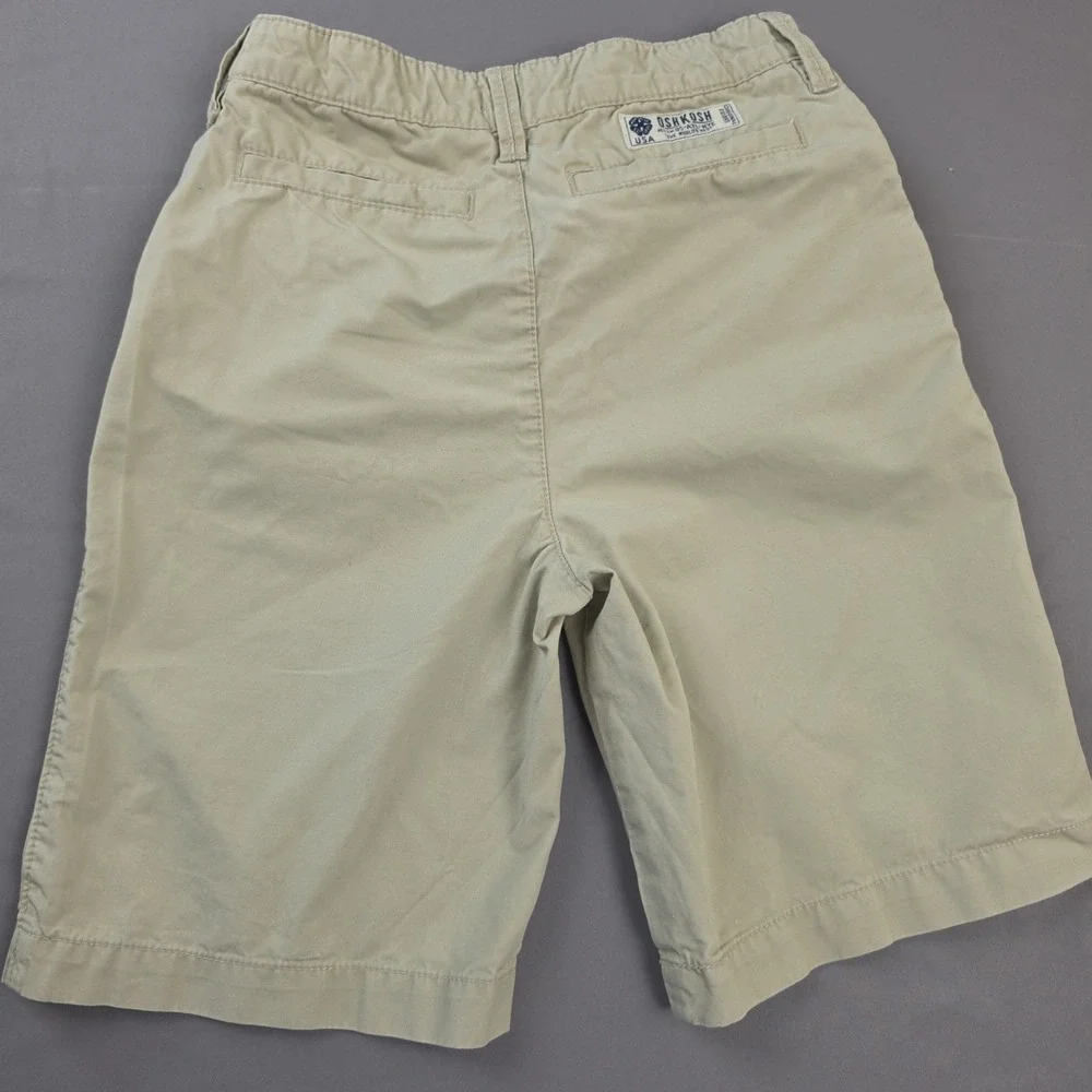 OshKosh Bgosh Chino Shorts Boys 12 Tan Excellent Adjustable Waist Cotton